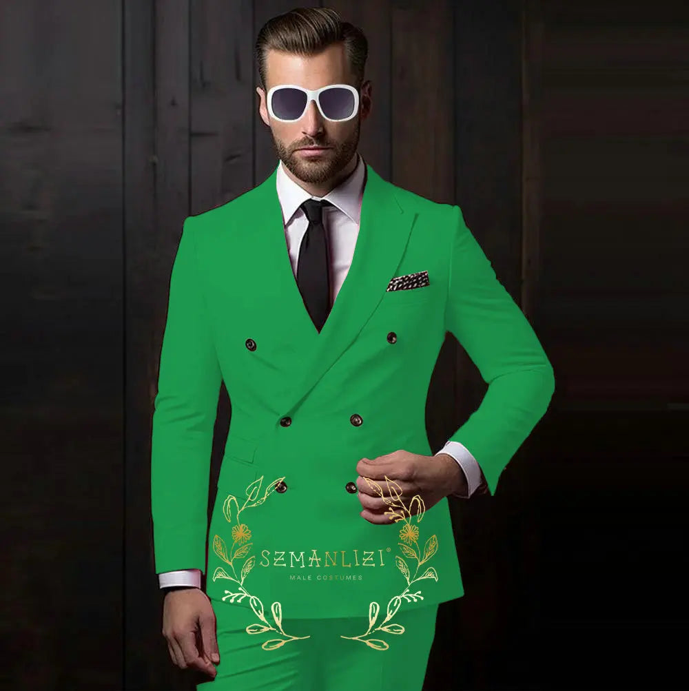 Latest Design Casual Men's Suit Beige Jacket Pants