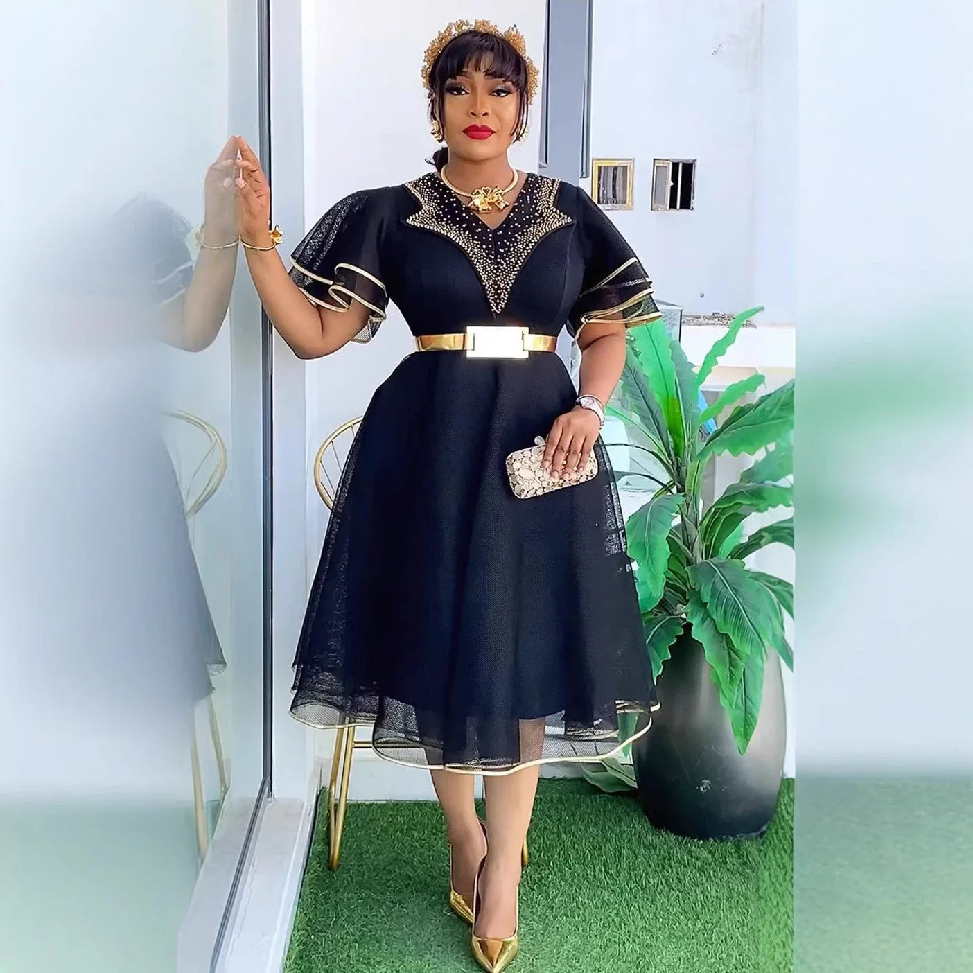 African Dresses for Women 2025 Evening Party Hot Drill Dress