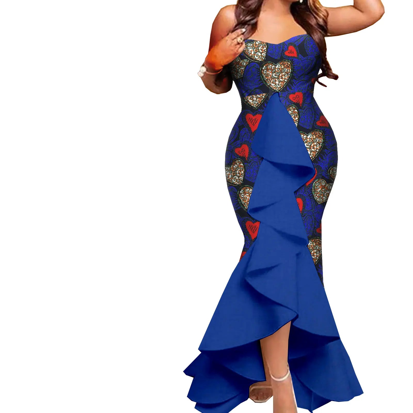 Dashiki African Women Mermaid Dresses Matching Men Outfits