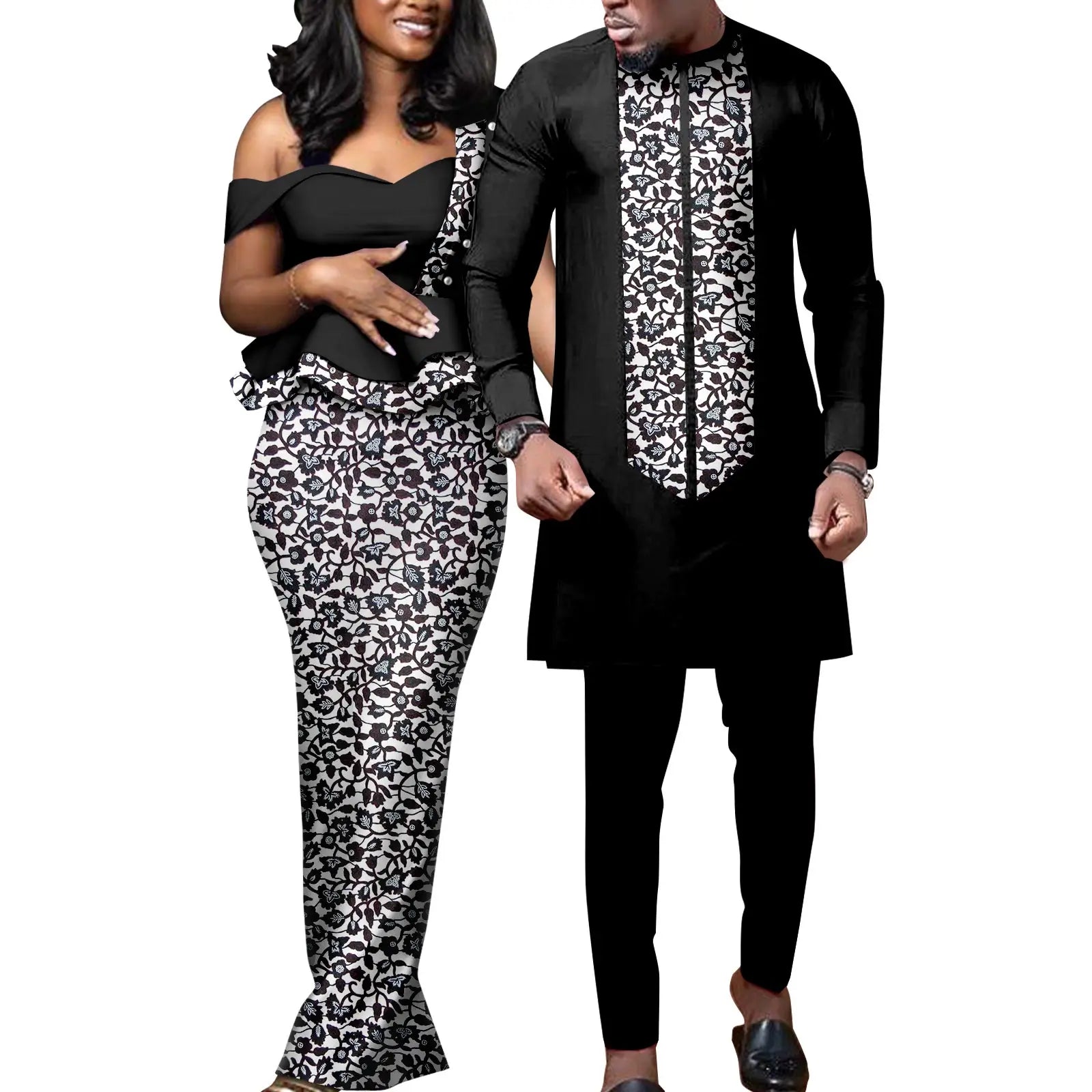 African Print Dresses Matching Couple Clothes