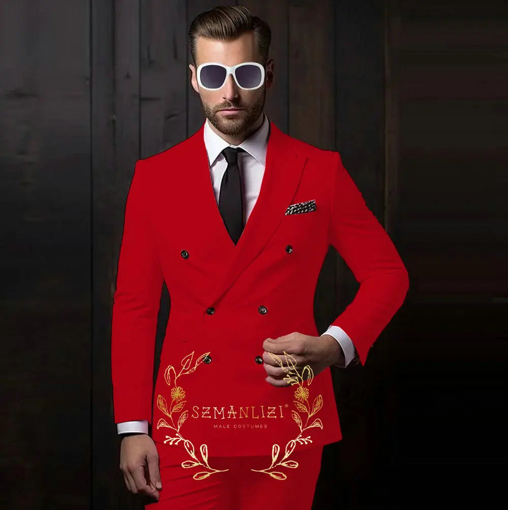 Latest Design Casual Men's Suit Beige Jacket Pants