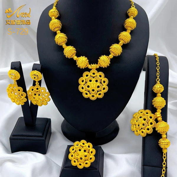 African Bead Jewelry Set - Front View | ARINZE