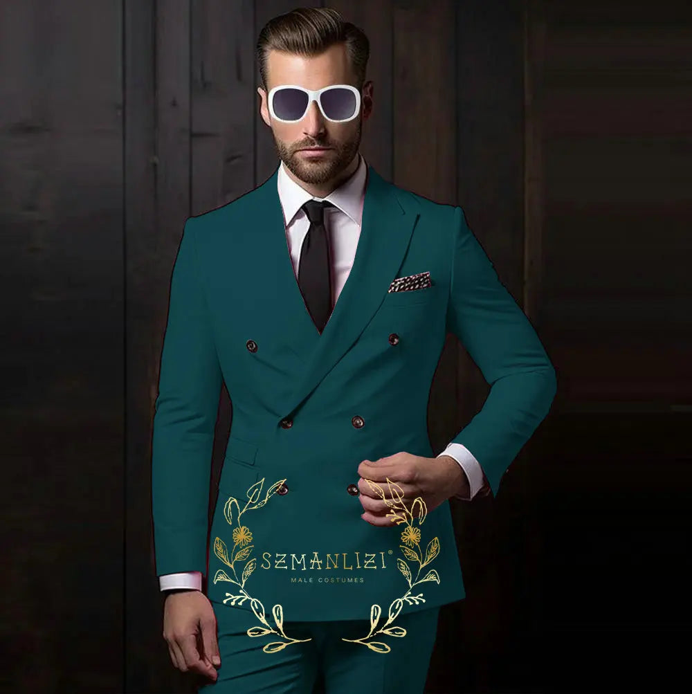 Latest Design Casual Men's Suit Beige Jacket Pants