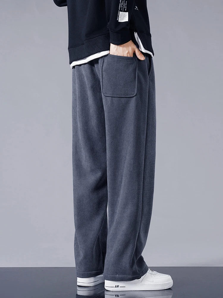 Winter Thick Warm Corduroy Sweatpants Men