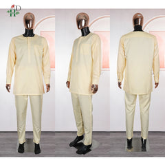 Men's Yellow Embroidered 3-Piece Set