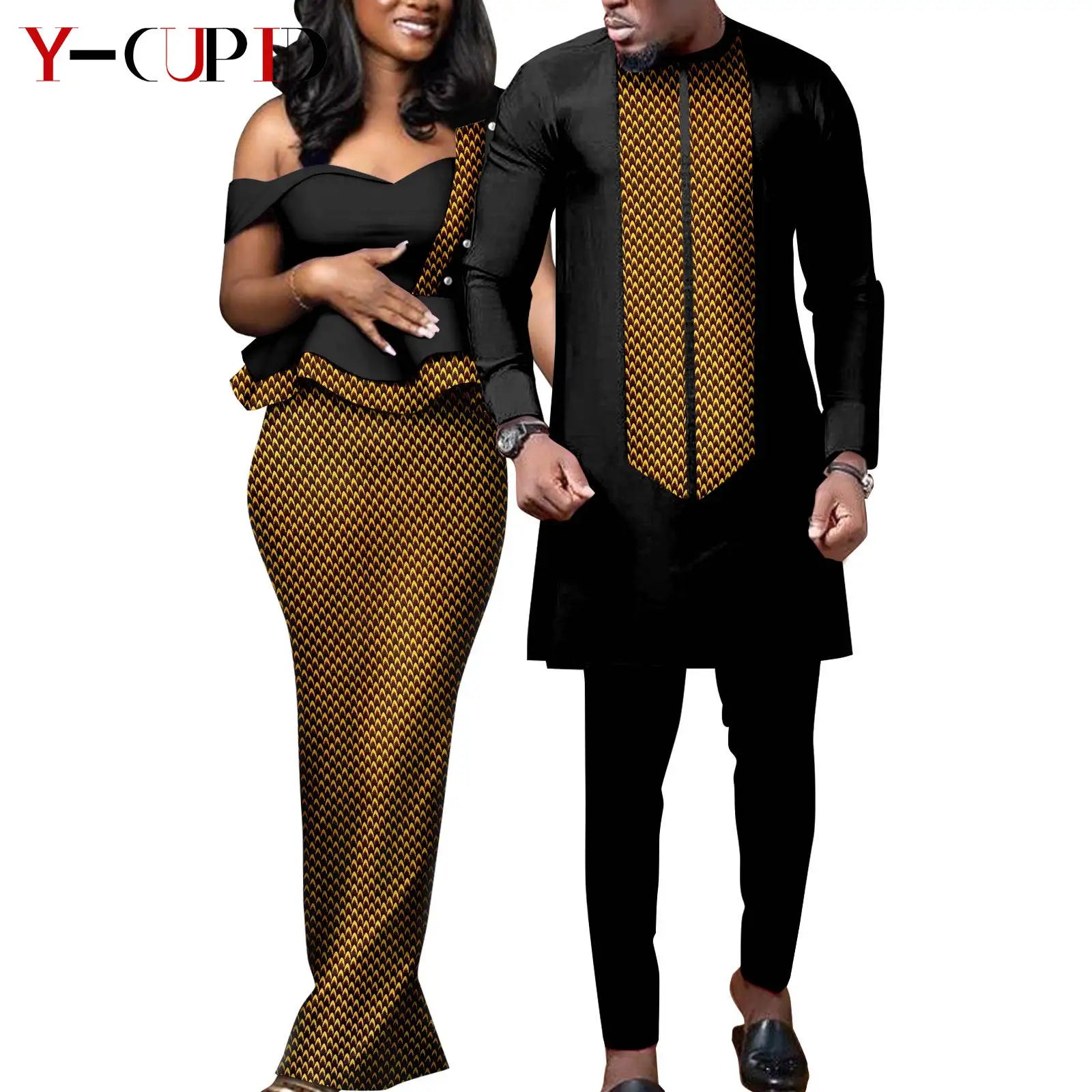 African Print Dresses Matching Couple Clothes