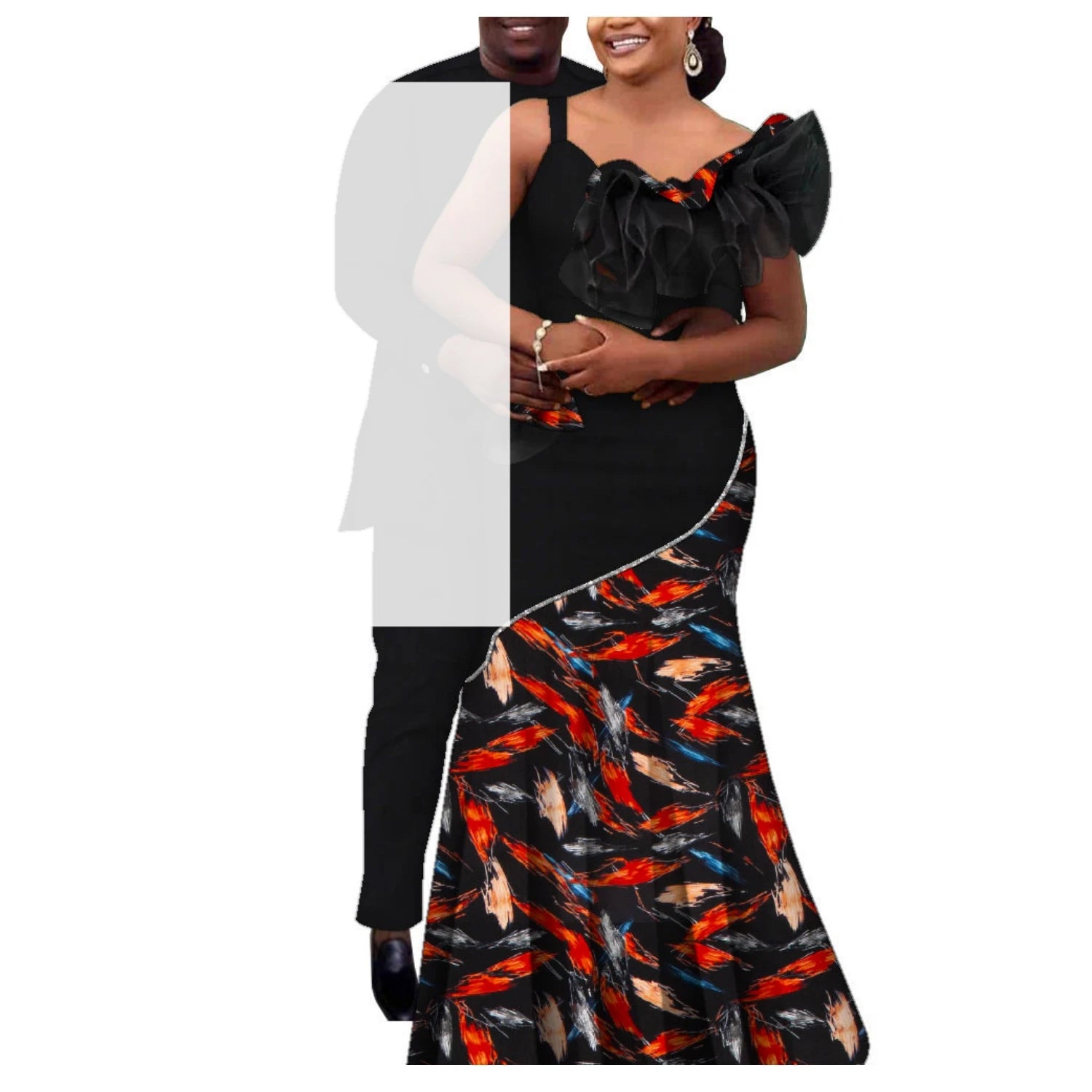 African Couple Clothes African Strap Dresses
