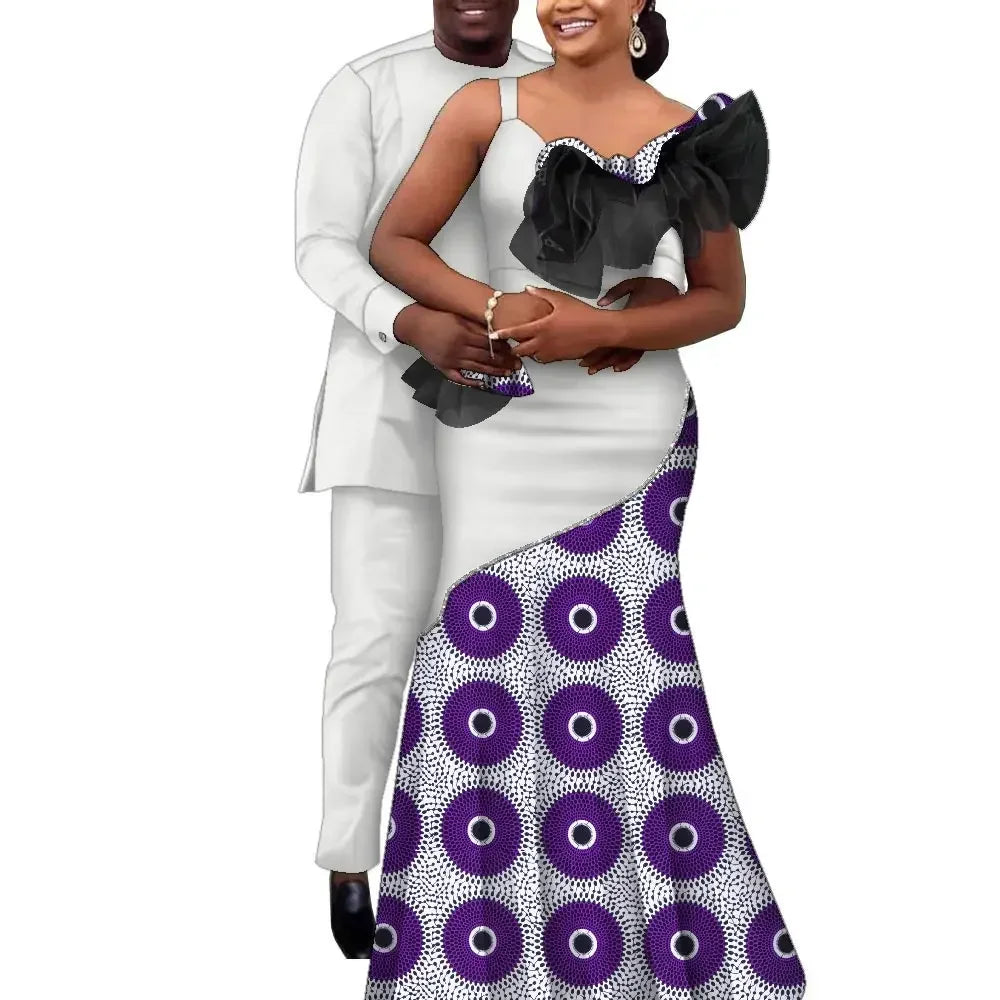 African Couple Clothes African Strap Dresses