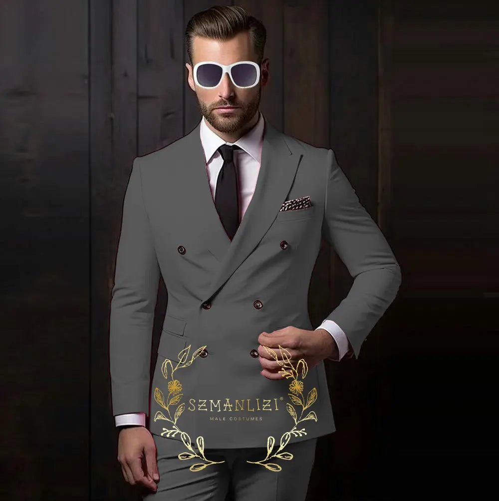 Latest Design Casual Men's Suit Beige Jacket Pants