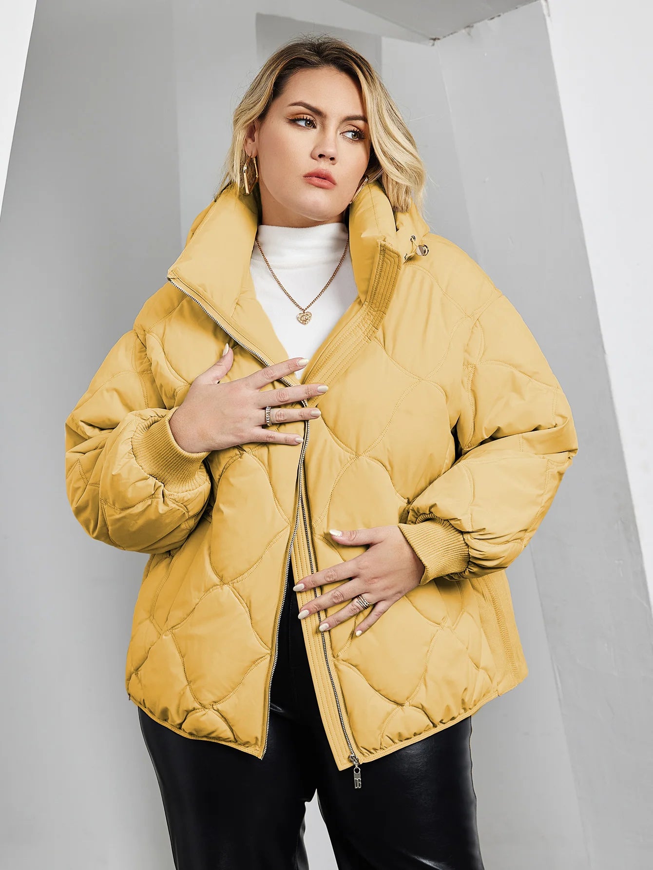 Astrid Women's Jacket Winter 2023 Plus Size Bio Down Jackets Hooded Quilted Cotton Coat Women Parka Female Clothing Split Hem