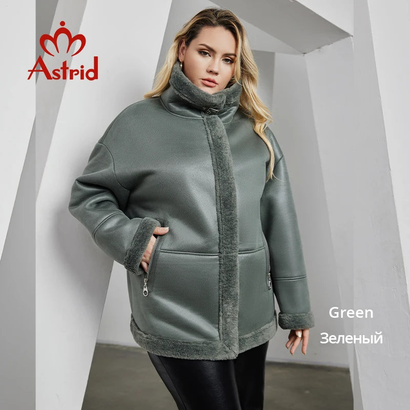 Plus Size Down Jackets Integrated Thickened Fleece Plush Fur Coat Women