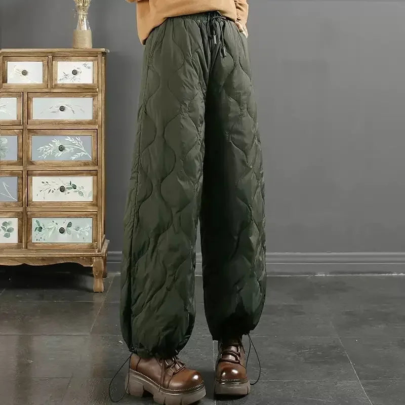 Women Winter Warm Down Cotton Pants