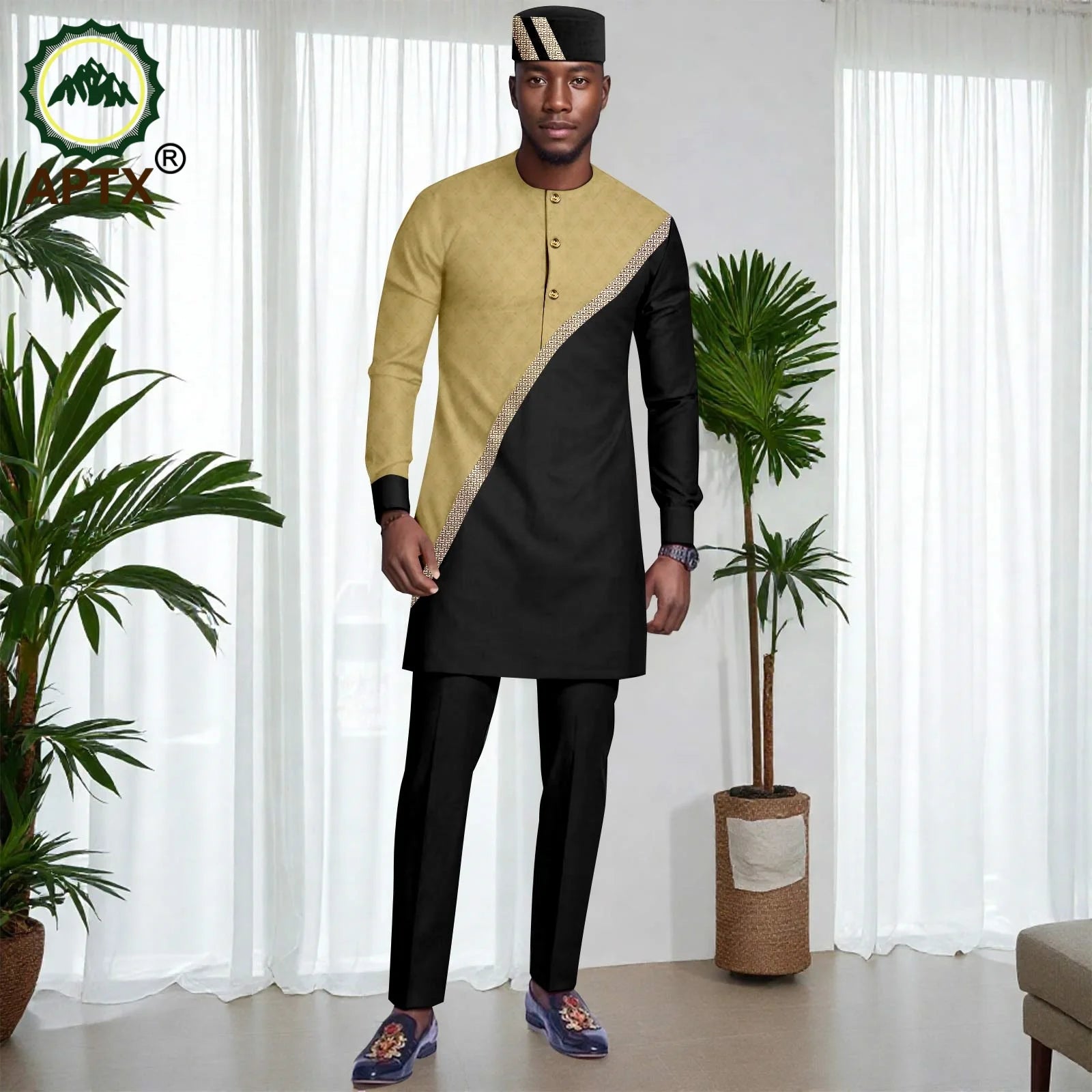 Muslim Mens Robe African Clothing For man 2-piece Sets Suit