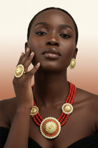 Colorful African Bead Jewelry - Bold Statement Set