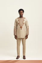 Gold Printed Casual Set - Men's 2-Piece Style