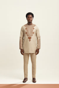 Gold Printed Casual Set - Men's 2-Piece Style