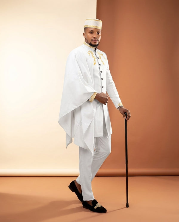 Agbada Set - White (Wedding) - view 3