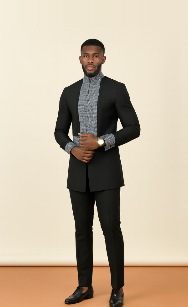 Men's royal kaftan agbada set - Style 27