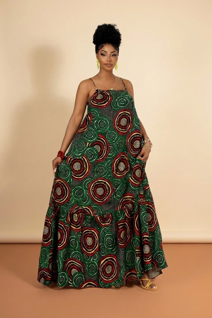 African Print Maxi Dress - Vibrant Summer Style - view 2