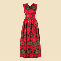 African Print Summer Dress - Vibrant Outfit Style in Red