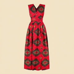 African Print Summer Dress - Vibrant Outfit Style in Red
