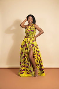 African Print Summer Dress - Vibrant Outfit Style in Yellow / S / United States