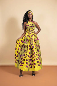 African Print Summer Dress - Vibrant Outfit Style in Yellow / S / United States