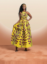African Print Summer Dress - Vibrant Outfit Style in Yellow / S / United States