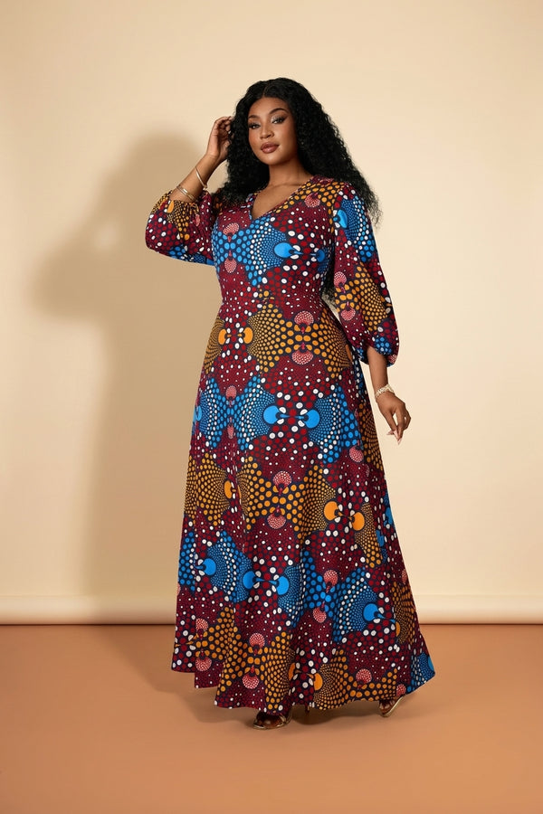African Print Maxi Dress - Bold Summer Statement - view 2