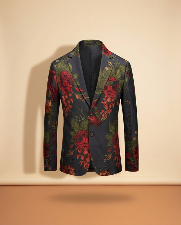 Black Jacquard 2-Piece Suit - Men's Slim Double - view 2