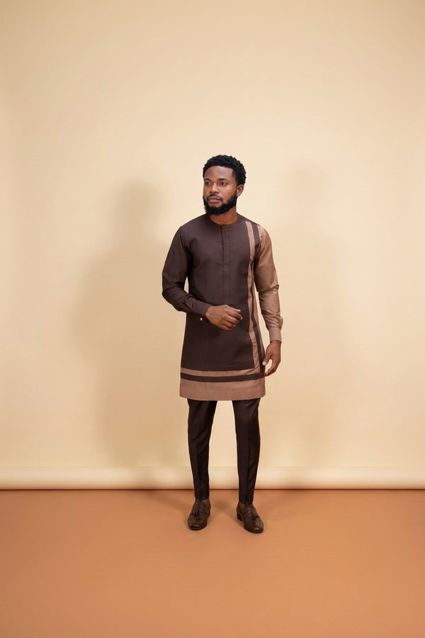 Men's Long-Sleeve Smart Set - Earth Tone Edition in Brown