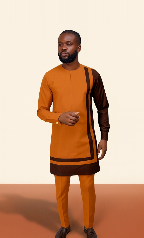 Men's Long-Sleeve Smart Set - Earth Tone Edition in Mustard