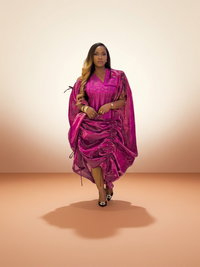 African 2-Piece Dress - Magenta