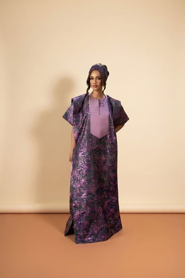 African Print Dress - Purple - view 2