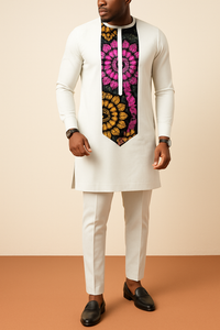 His & Hers Ankara Gown and Shirt Set