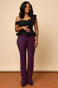 His & Hers Ankara Gown and Shirt Set