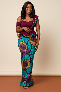 His & Hers Ankara Gown and Shirt Set