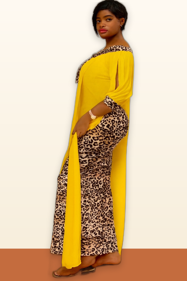 Leopard Print Dashiki Dress