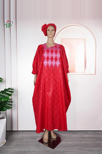 His & Hers Agbada Set – 3-Piece Bazin