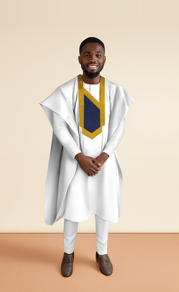 Men's Dashiki Robe Set – 3-Piece Embroidered