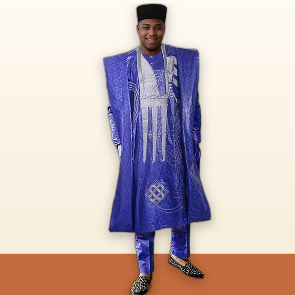 Men's Dashiki Robe Set – Embroidered 3-Piece