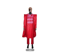 His & Hers Agbada Set – 3-Piece Bazin