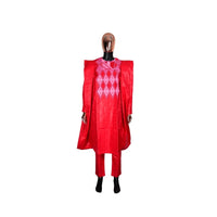 His & Hers Agbada Set – 3-Piece Bazin