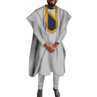 Men's Dashiki Robe Set – 3-Piece Embroidered