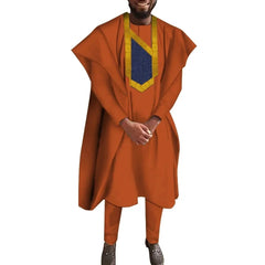 Men's Dashiki Robe Set – 3-Piece Embroidered