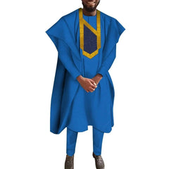 Men's Dashiki Robe Set – 3-Piece Embroidered