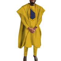 Men's Dashiki Robe Set – 3-Piece Embroidered
