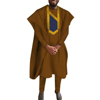 Men's Dashiki Robe Set – 3-Piece Embroidered