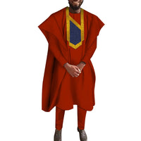 Men's Dashiki Robe Set – 3-Piece Embroidered
