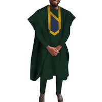 Men's Dashiki Robe Set – 3-Piece Embroidered